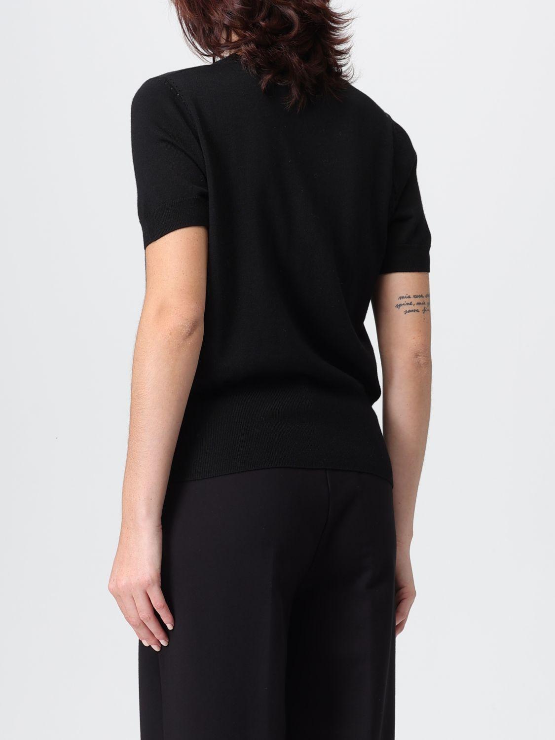 Maglia con applicazione perle CF5040MA82O 22222 LIU JO BLACK 
