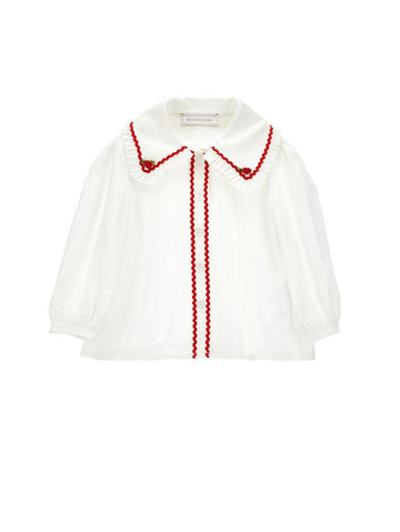 camicia con colletto ricamato 31F301 6103 0143 MONNALISA 