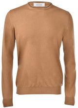 GRAN SASSO maglia girocollo con toppe alcantara Marrone