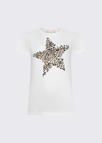 t-shirt con stampa strass WA6493JS923 P9656 LIU JO WHITE 