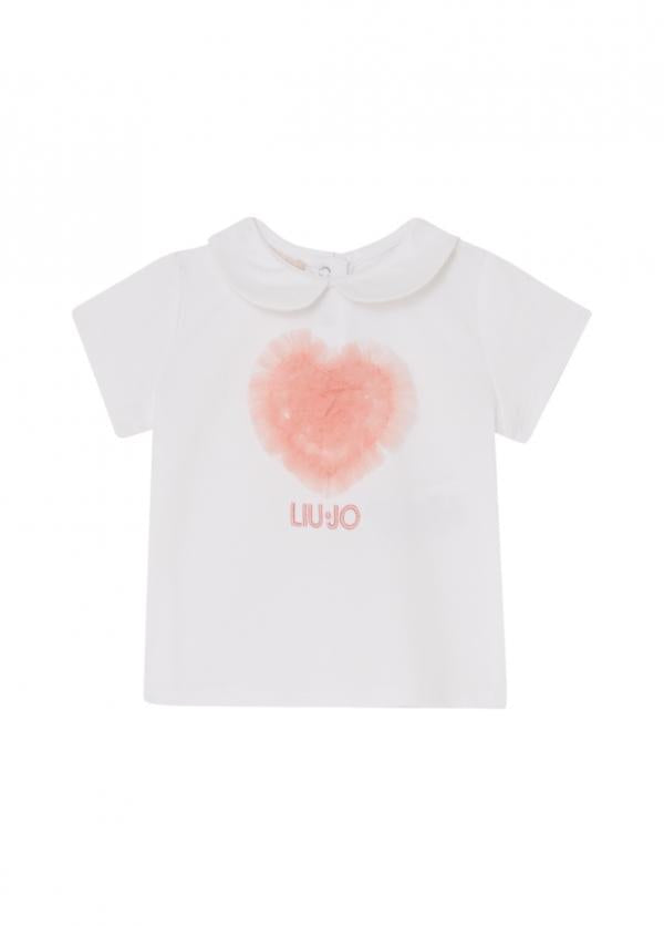 t-shirt cuore tulle HA6027JS003 C3874 LIU JO JUNIOR 