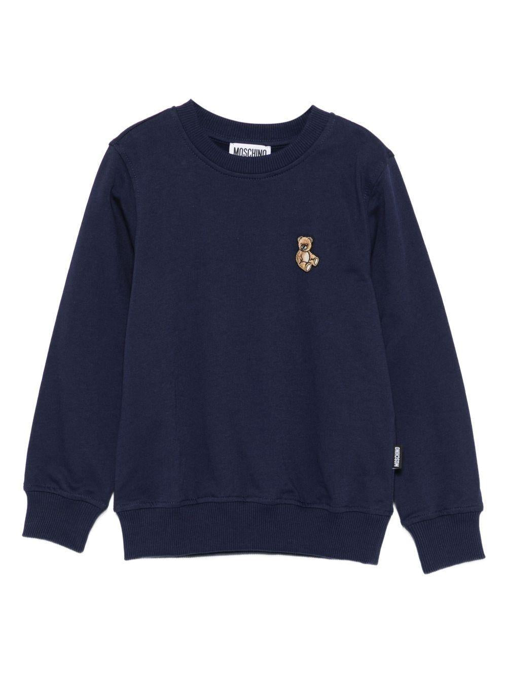 felpa con ricamo al petto HRF08VLCA40 40016 MOSCHINO KIDS 