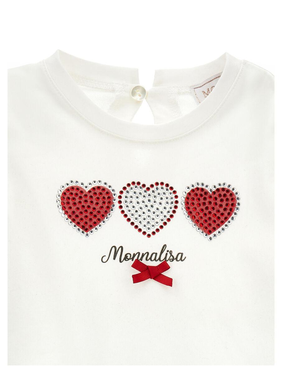 t-shirt strass cuori 39F618 6005 0001 MONNALISA 