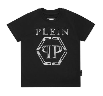 t-shirt con logo grande strass SAECBTK1338 PJY002N 0201 PHILIPP PLEIN 
