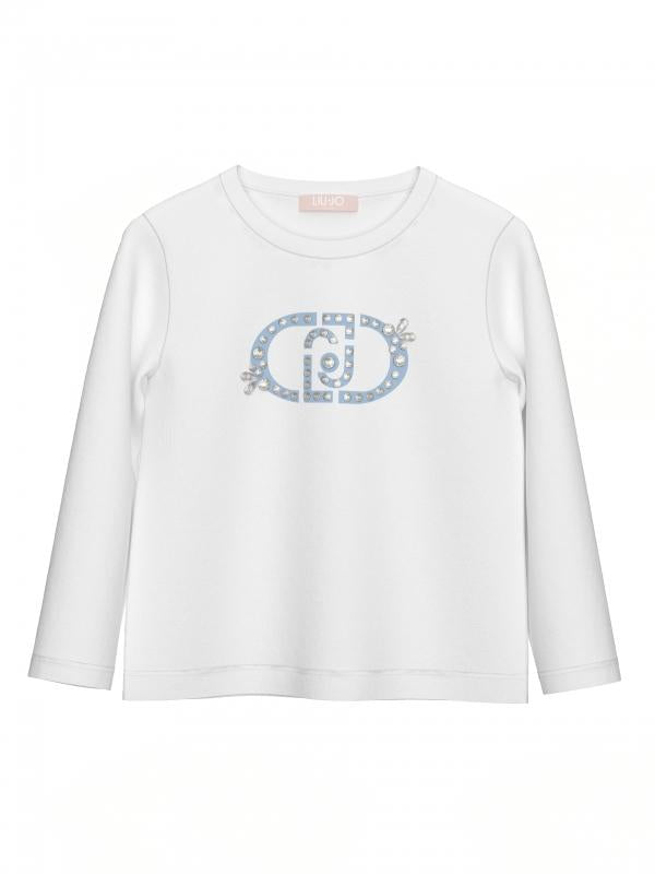 t-shirt logata KA6061JS003 C3865 LIU JO JUNIOR 