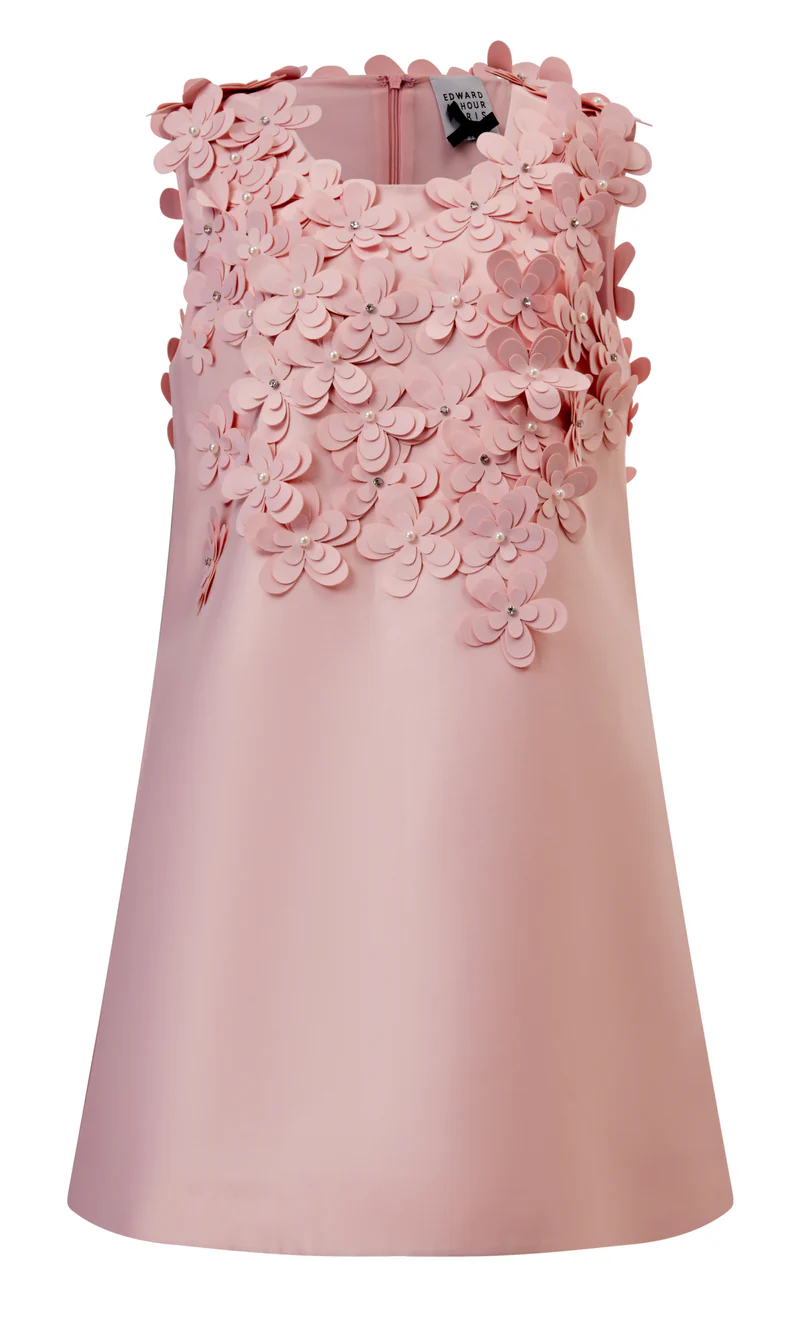 abito con applicazioni 3D 080401/805 BLUSH EDWARD ACHOUR PARIS 