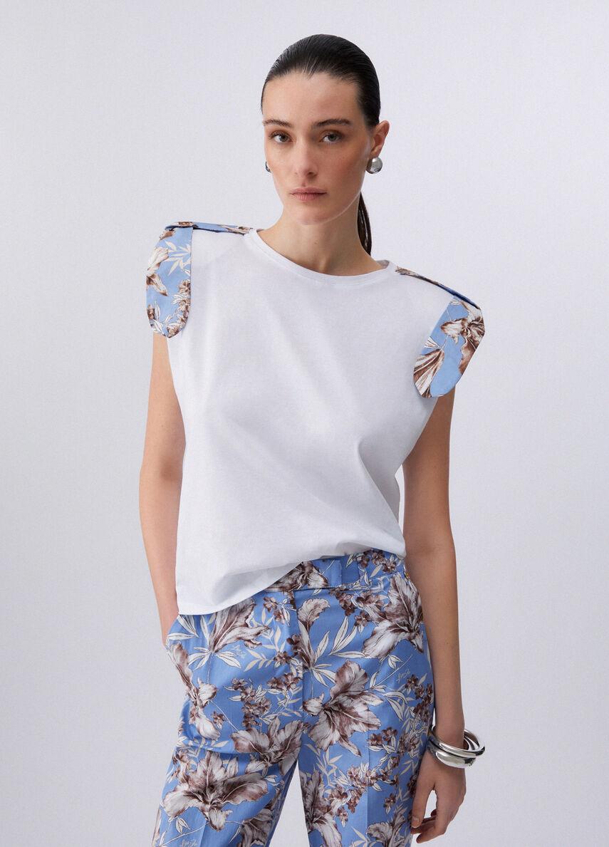 t-shirt con spalline WA6201J6308 P9551 LIU JO WHITE 
