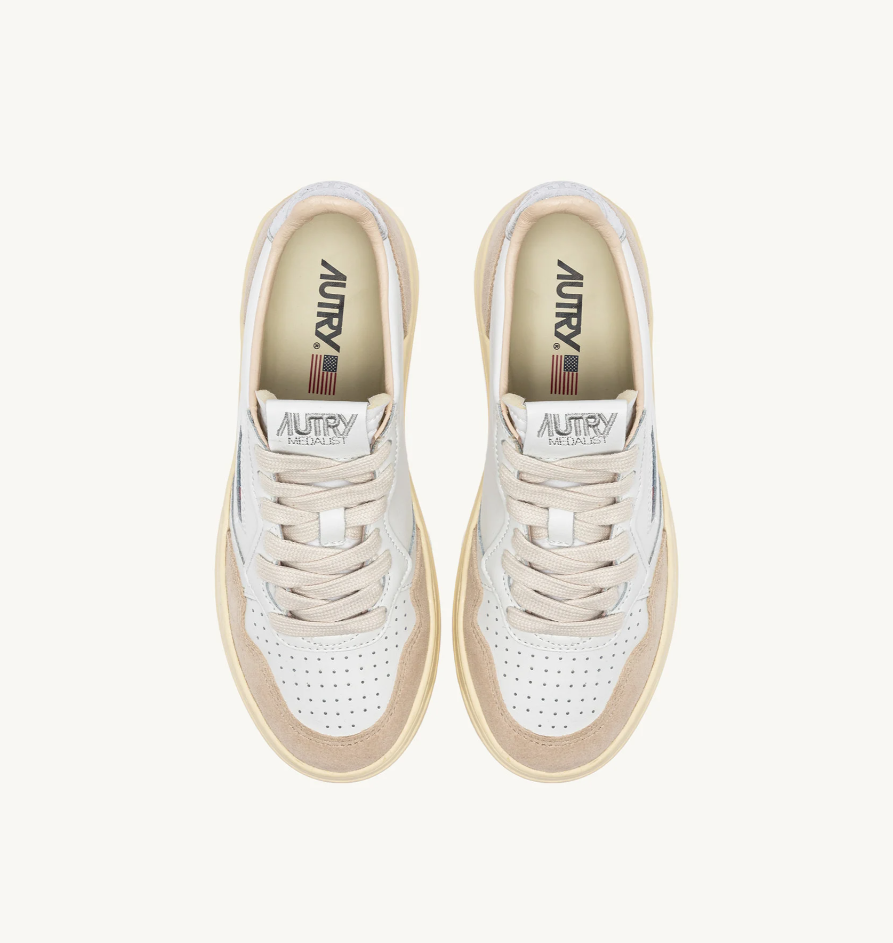 sneakers in pelle AULWLS74 WHITE/SILVER AUTRY 
