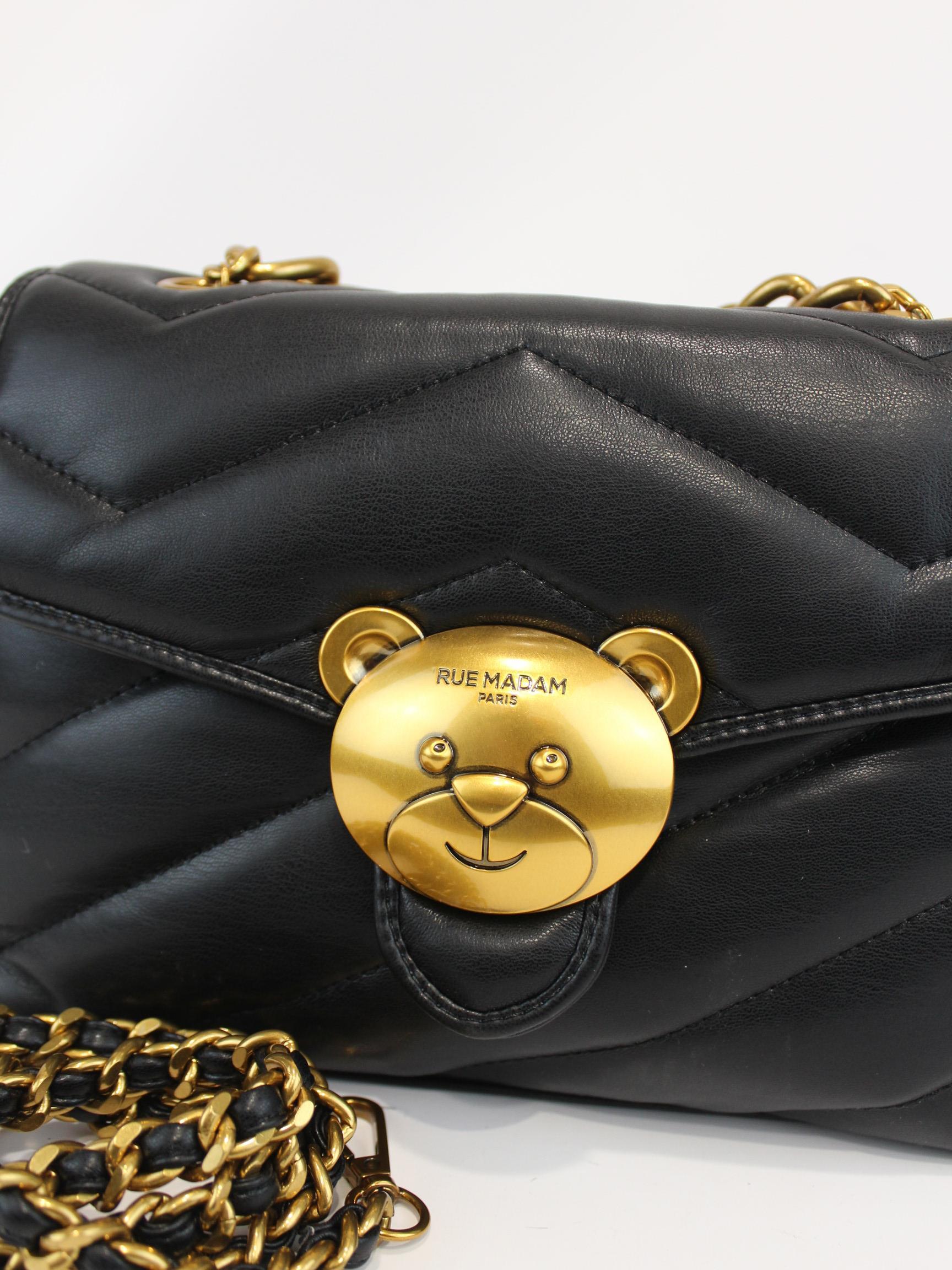 borsa teddy shoulder 1490 BLACK RUE MADAM PARIS 