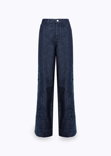 Jeans flare ricamo in denim RA6174D0268 77951 Blugirl 