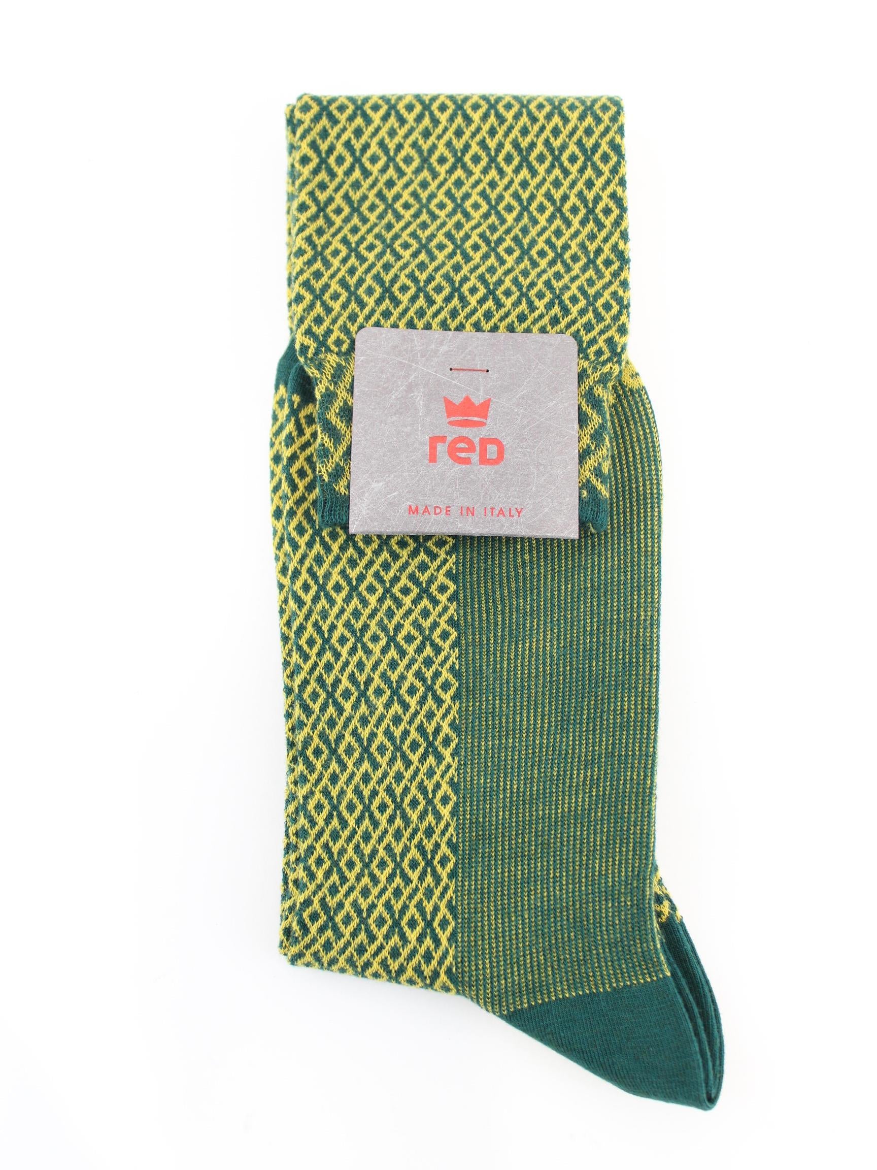 calza jacquard micro rombi 64032G V0739 RED 