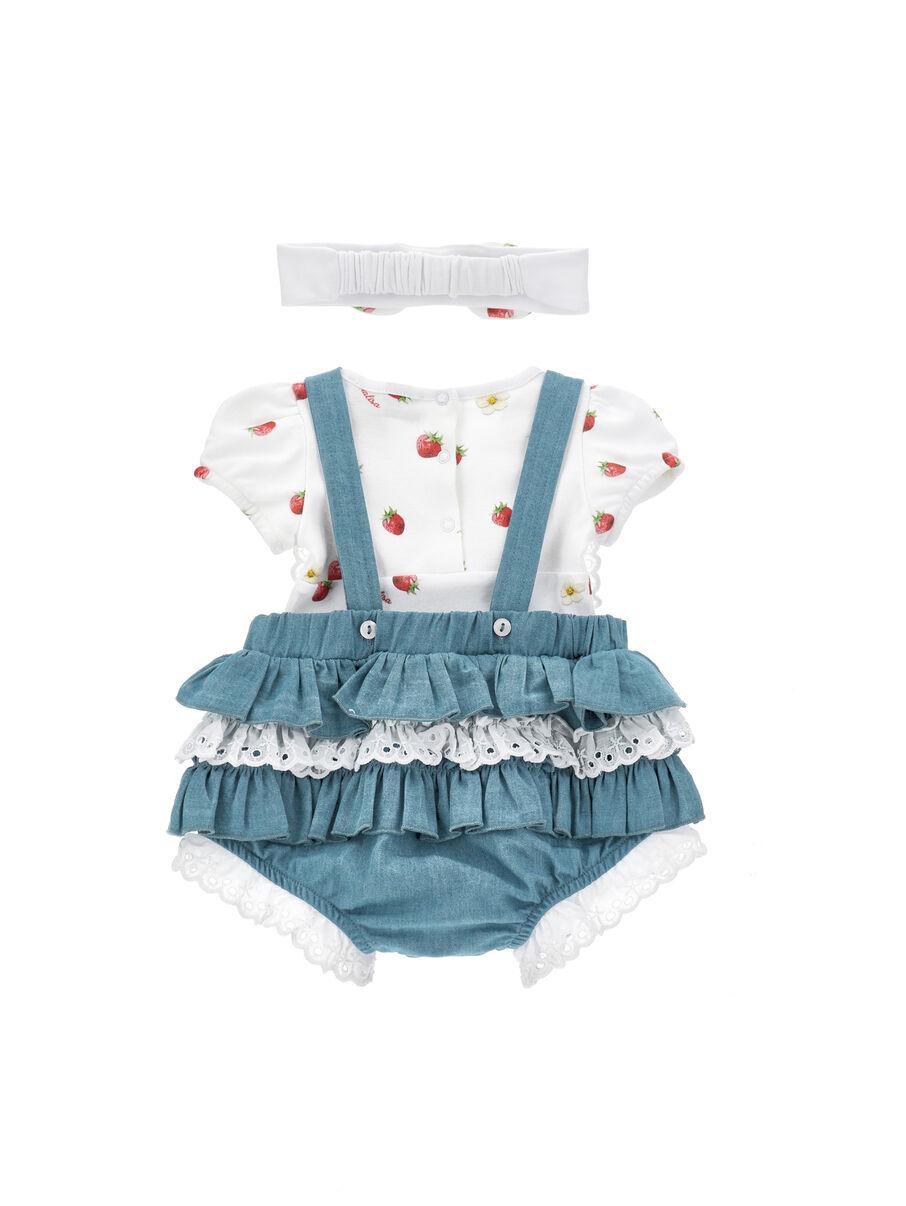 set completo con salopette 35G516 7081 0062 MONNALISA 