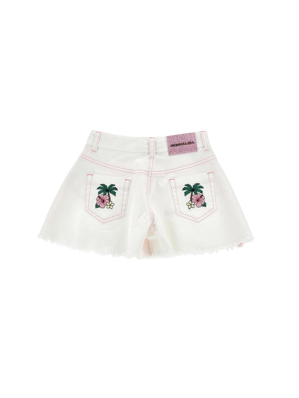 shorts con ricami 19H420 8043 0099 MONNALISA 
