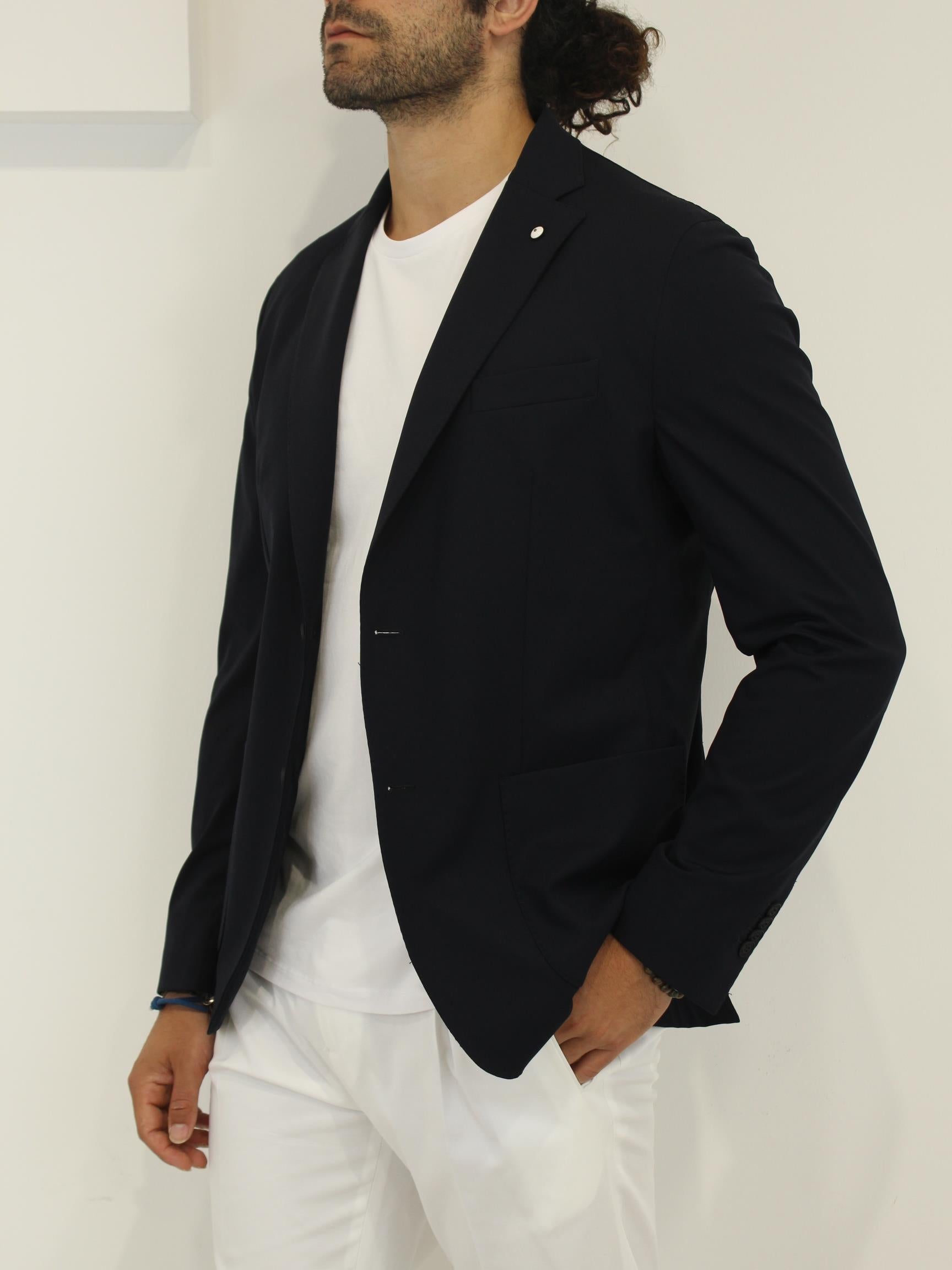 Giacca con tasche e logo 2844 35210 01 LUIGI BIANCHI MANTOVA 