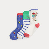 RALPH LAUREN POLO set calze con orsetto Multicolor