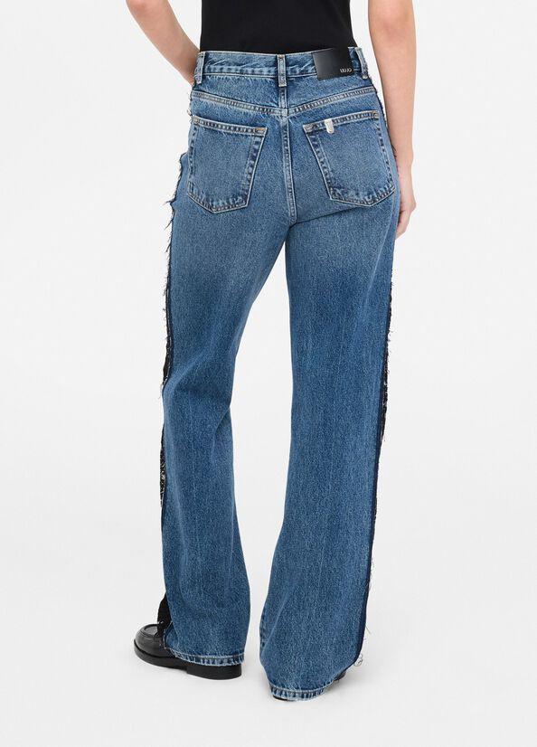 jeans con inserti in pizzo UF5216D0290 78940 LIU JO DENIM 