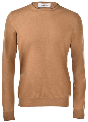 maglia girocollo con toppe alcantara 55183 14264 149 GRAN SASSO 