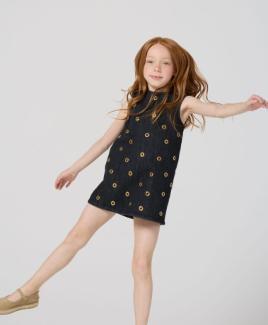 abito in denim con charm KFAB044 DS061 5026 PINKO 