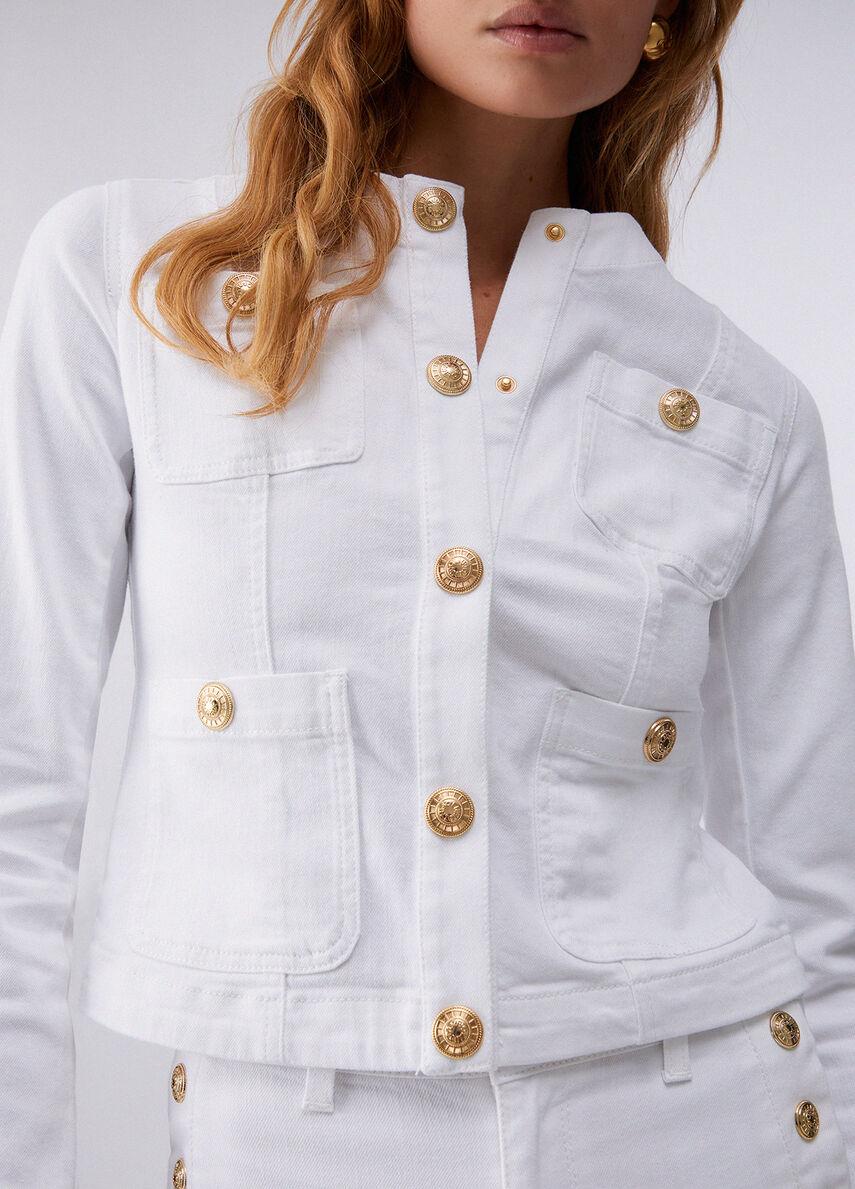 giacca con bottoni logati UA6260D0275 11111 LIU JO DENIM 