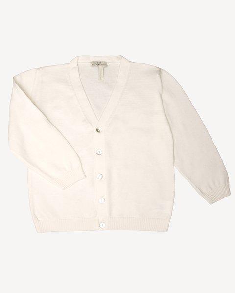 cardigan basico con scollo a V 015138 LATTE MAGLIFICIO DI VERONA 