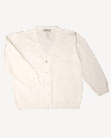 cardigan basico con scollo a V 015138 LATTE MAGLIFICIO DI VERONA 