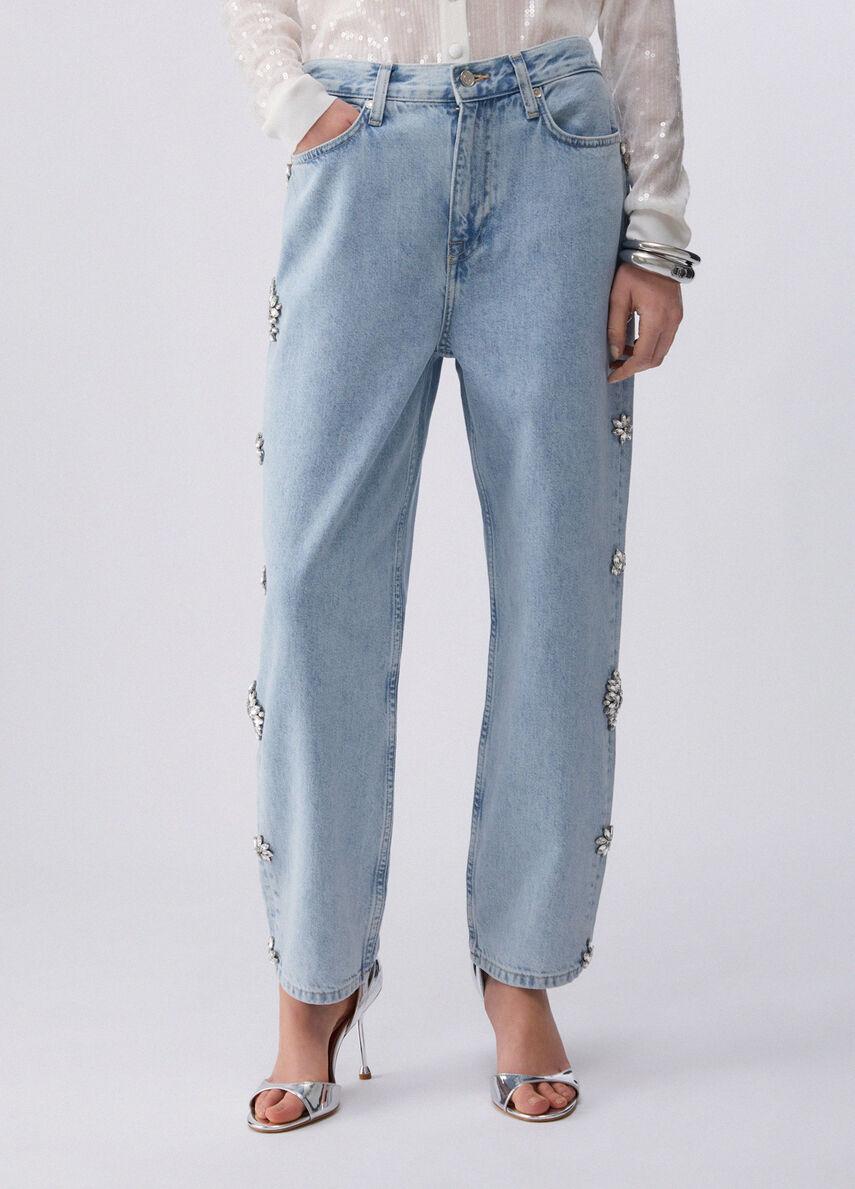 jeans straight con gioiello UA6196D4854 79019 LIU JO DENIM 