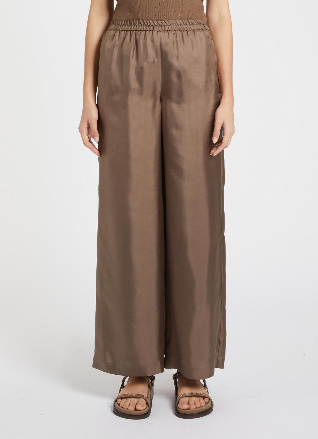 pantalone in seta MLMQUIZ 001 MARella MONOCHROME 