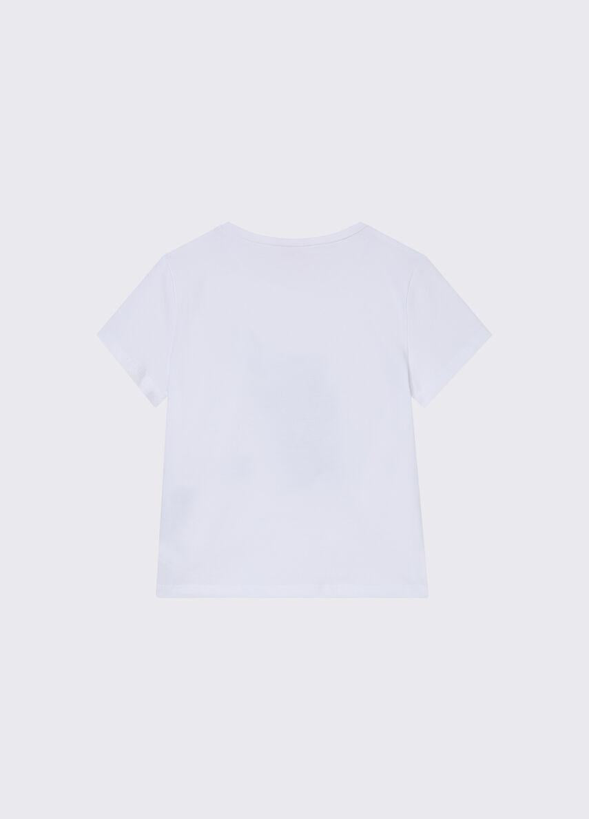 t-shirt con stampa e gioielli GA6112JS003 L9042 LIU JO JUNIOR 