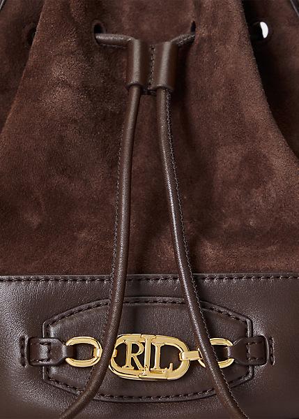 Borsa a secchiello in camoscio 431-917278 003 LAUREN RALPH LAUREN 