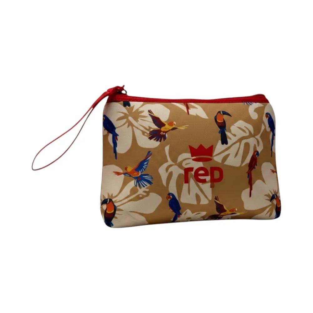 pochette con logo RF 30079 V5276 TROPICAL SABBIA RED 