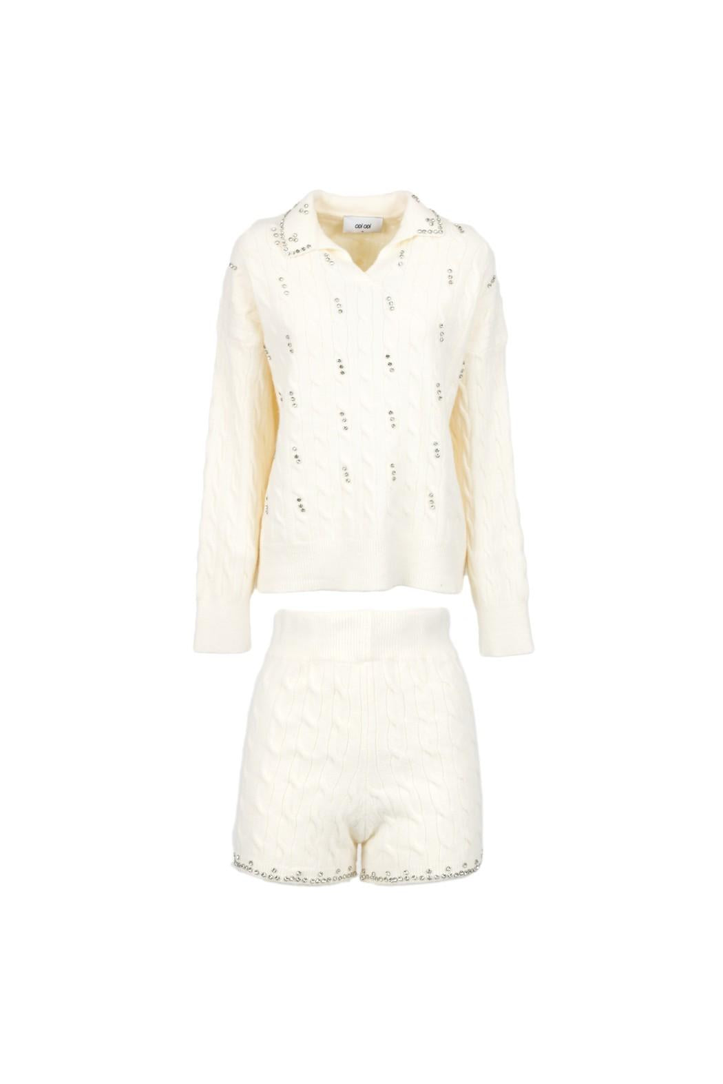 coordinato maglione shorts NIBBIOLA 260W5D7 BIANCO ODI' ODI' 