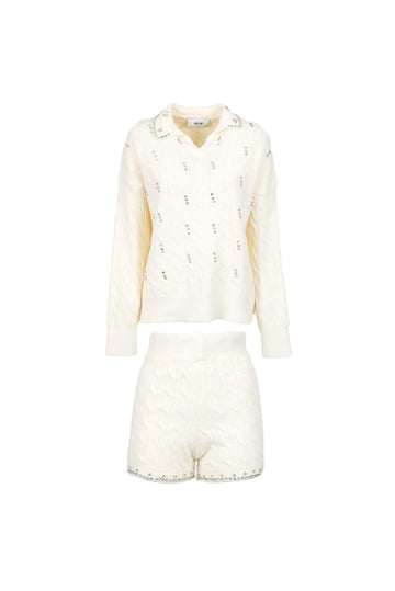 coordinato maglione shorts NIBBIOLA 260W5D7 BIANCO ODI' ODI' 