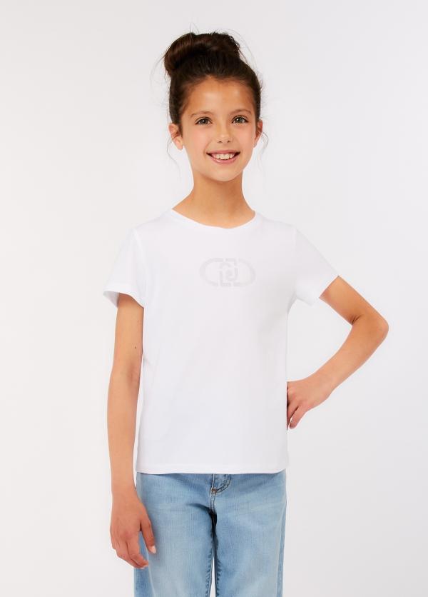t-shirt con logo petto GA6168JS003 10601 LIU JO JUNIOR 