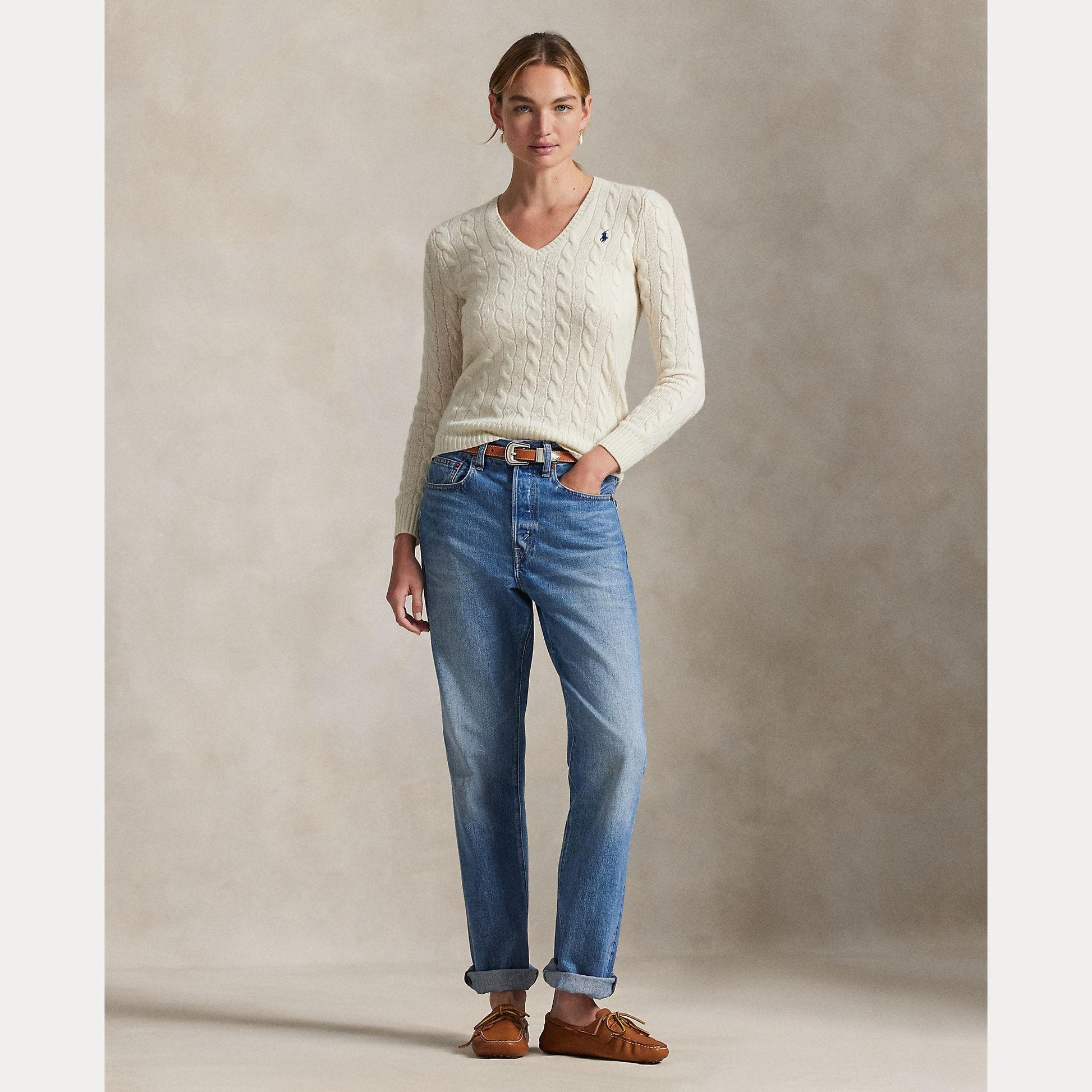 maglione a trecce in lana e cashmere 211-971866 001 RALPH LAUREN POLO 