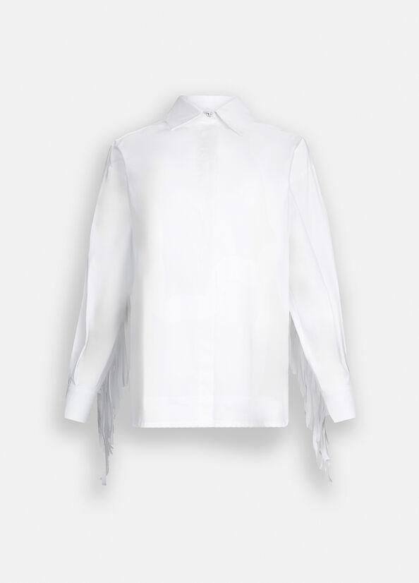 camicia con frange CF5175T3216 11111 LIU JO BLACK 