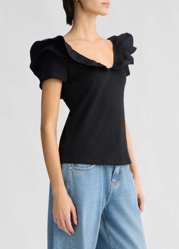 T-shirt con rouches WA5364J6308 Z9363 liU JO 