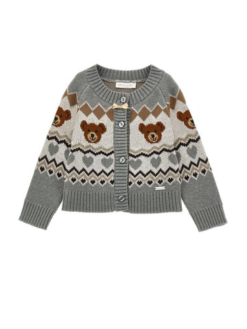 cardigan orsetto jacquard 19F808 6062 0232 MONNALISA 