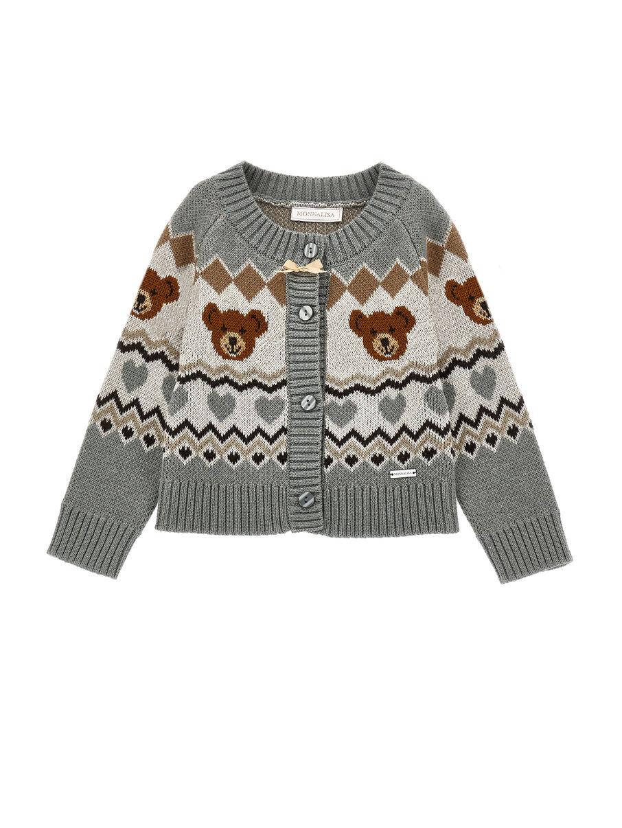 cardigan orsetto jacquard 19F808 6062 0232 MONNALISA 
