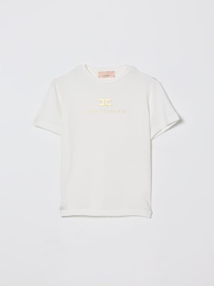 t-shirt con logo oro EFTS260 JE006 0115 ELISABETTA FRANCHI 