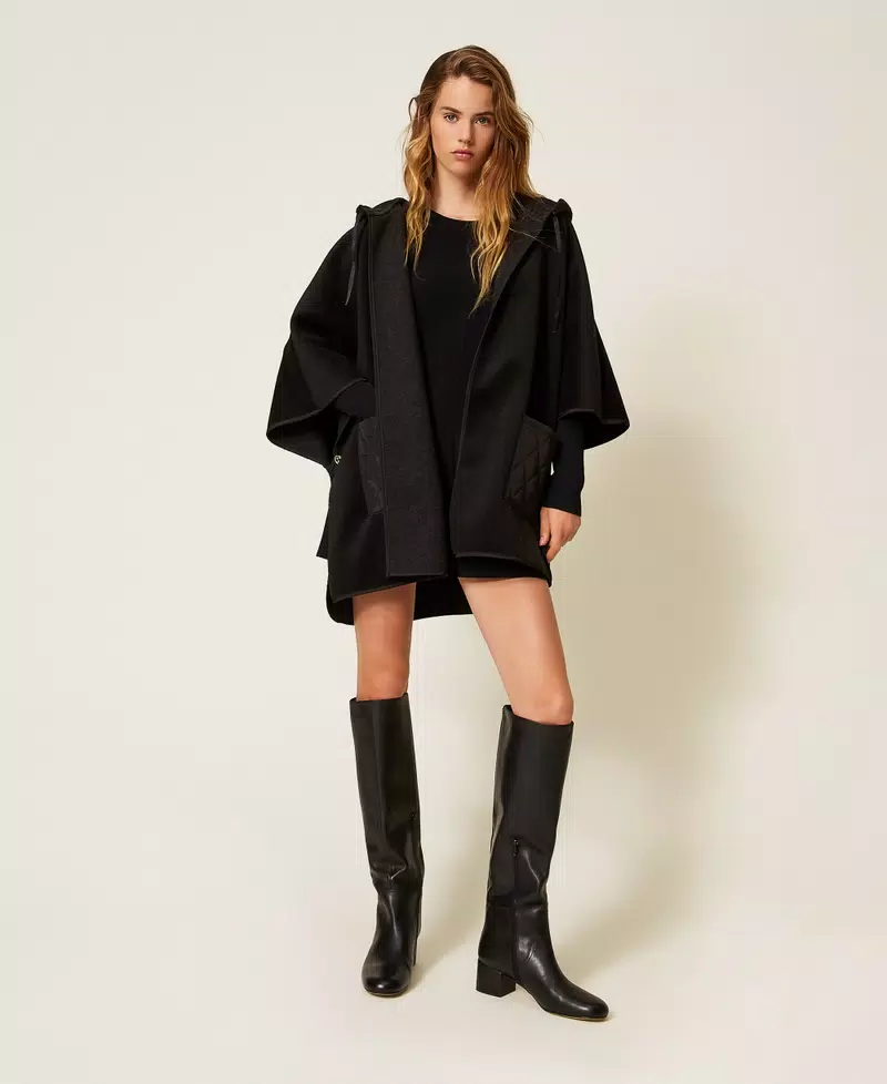 poncho con cappuccio e tasche 252TA4240 00006 TWINSET 