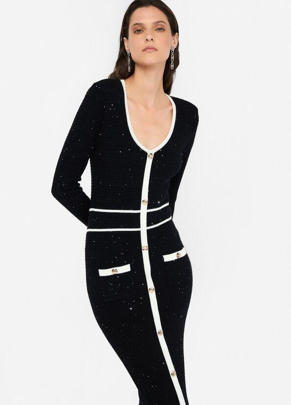 abito in lurex CF5132MS18F 03862 LIU JO BLACK 