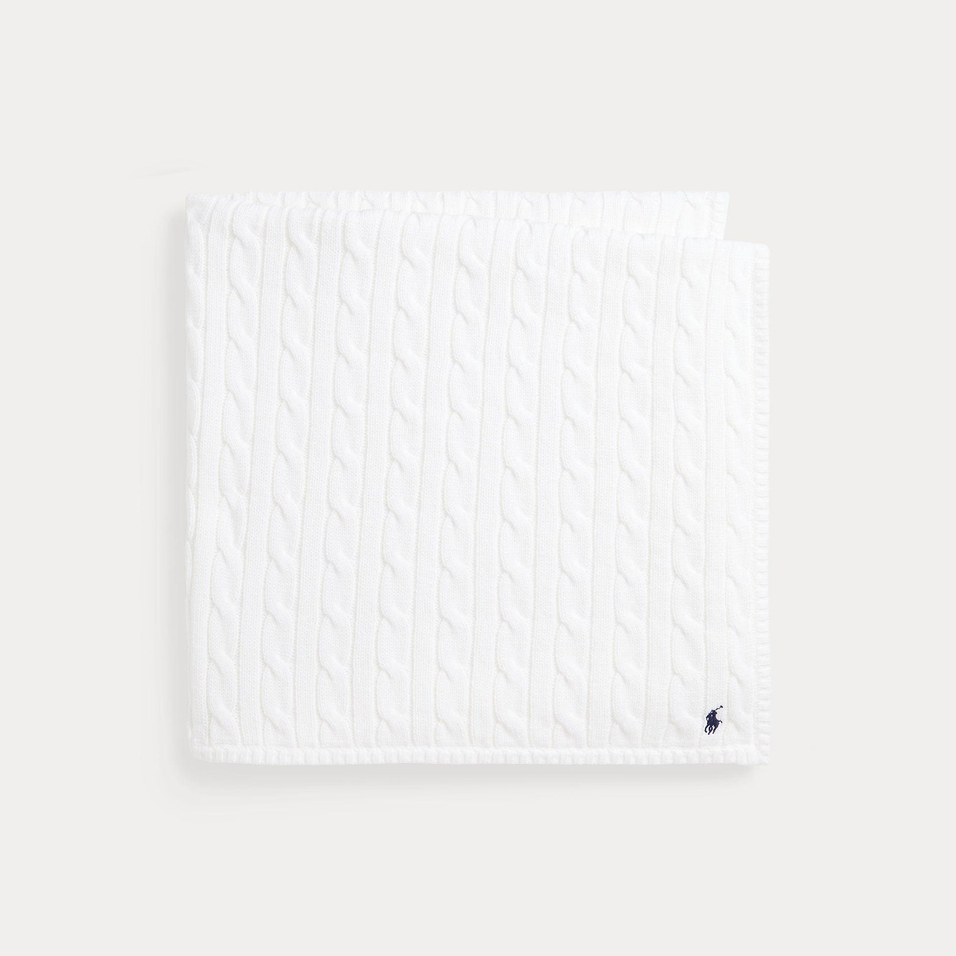 coperta a trecce in cotone 320966893004 WHITE RALPH LAUREN POLO 