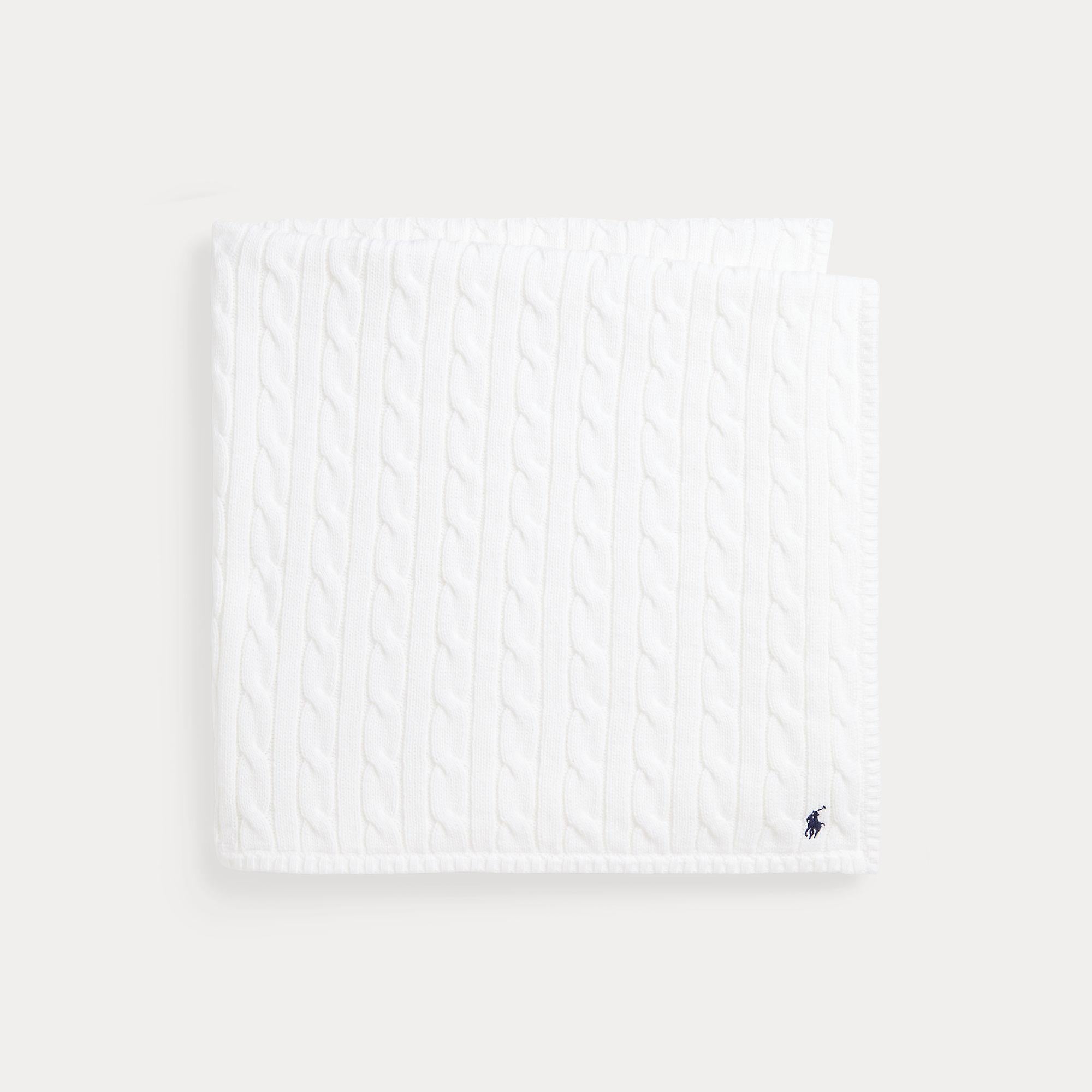 coperta a trecce in cotone 320966893004 WHITE RALPH LAUREN POLO 