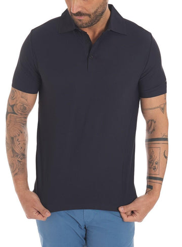 polo in tessuto tecnico super stretch HE841001 BLUE HESKIMO 