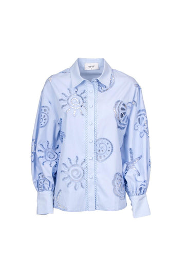 camicia con ricami ANACAPRI 250S6 CELESTE ODI' ODI' 