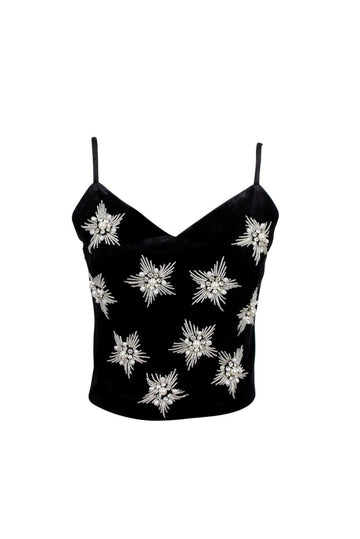 top cropped con applicazioni SEYMOUR 122W5D6 NERO TPN 