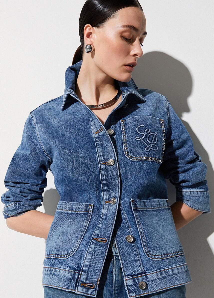 giacca overshirt in denim UA6125D4854 78976 LIU JO DENIM 