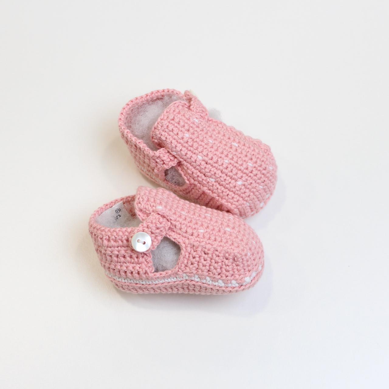 SCARPINA in cotone NEONATO TEDDY TEDDY SCARPINE PINK/AVORIO PICCOLA GIUGGIOLA 