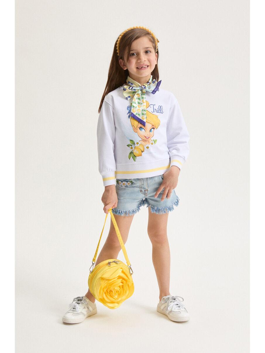 Shorts con trilli e fiori 19G416 7013 0062 MONNALISA 