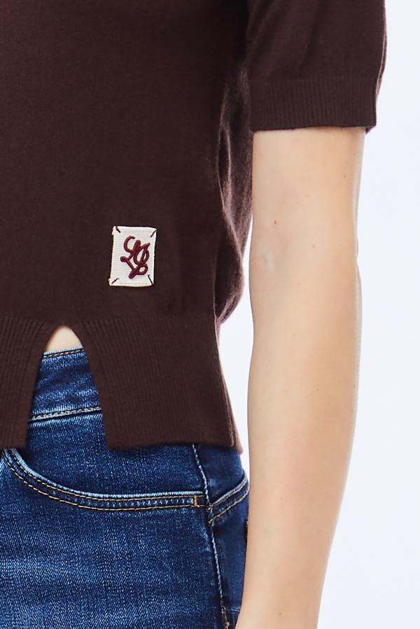 maglia con spacchetto e logo al fondo MF5377MA16R 90915 LIU JO WHITE 